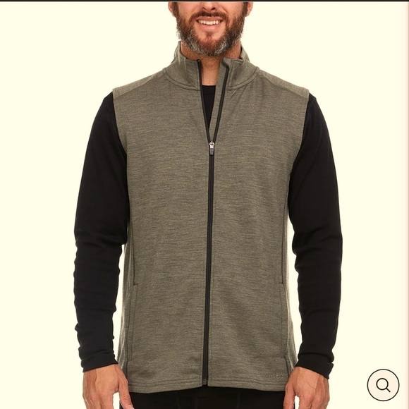Minus 33 Granite Green Expedition Wilderness Wool Vest Full-zip Mockneck - Picture 2 of 11